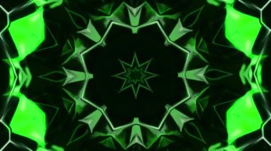 Parlak parlak neon çizgileri olan mandala. Hareket. Parlak hareketli mandalanın hipnotik animasyonu. Neon çizgileri ve hipnotik deseni olan mandala.. 