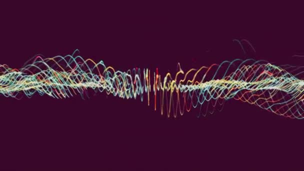 Oscillazione Astratta Delle Onde Musicali Animazione Visualizzazione Futuristica Delle Onde — Video Stock