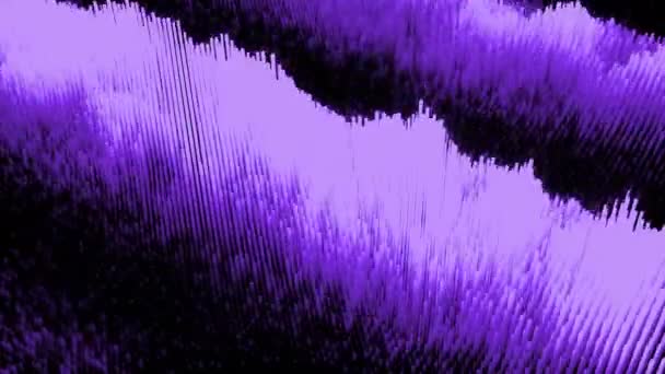 Кибертекстура Движущимися Волнами Дизайн Движущиеся Волны Поверхности Киберчастиц Текстура Киберповерхности — стоковое видео