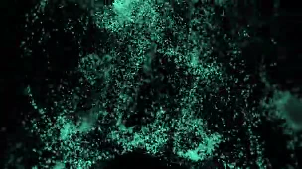 Vórtice Fluye Partículas Sobre Fondo Negro Diseño Corriente Brillante Partículas — Vídeo de stock