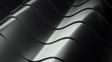 Metalik desenli gruplar dalgalar halinde hareket eder. Tasarım. Metalik desenli dalgalı üç boyutlu çizgiler. Uzayda dalgalar halinde hareket eden 3 boyutlu çizgiler. 