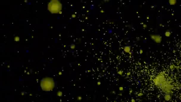 Καταιγίδα Από Χρωματιστές Κουκίδες Σχέδιο Σμήνος Από Χρωματιστές Κουκίδες Μαύρο — Αρχείο Βίντεο