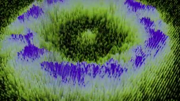 Цветные Волновые Потоки Поверхности Кибертекстуры Дизайн Волнистые Круглые Точки Поверхности — стоковое видео