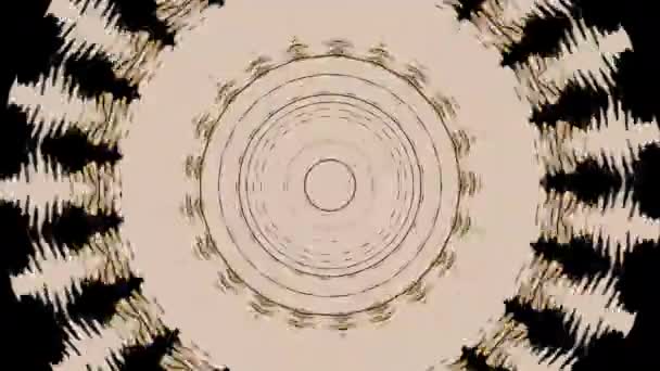 Пульсирующий Шаблон Светящимися Кольцами Дизайн Ритмические Пульсации Кругового Узора Черном — стоковое видео
