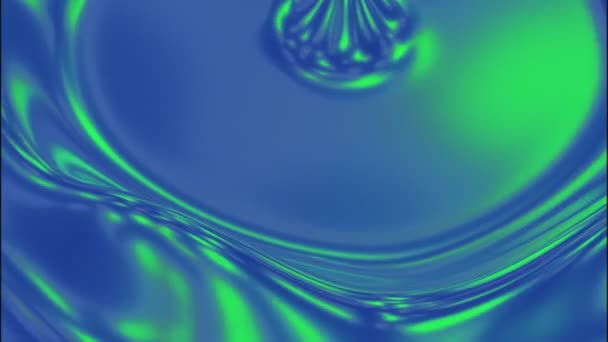 Яркая Металлическая Жидкость Колечками Дизайн Вибрации Жидкости Кольцами Поверхности Жидкость — стоковое видео