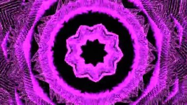 Hareketli yanıp sönen çizgileri olan dairesel siber desen. Tasarım. Yanıp sönen çizgileri olan dairesel hareketler. Siyah arkaplan üzerinde dairesel desenler hareket ederken elektronik çizgiler yanıp sönüyor. 