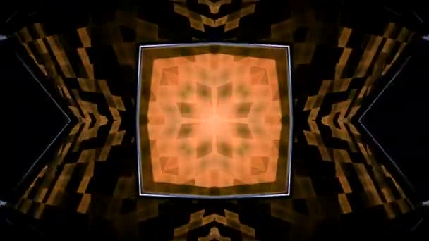 Psychedelische Animatie Met Hypnotiserend Patroon Van Vierkanten Ontwerp Kaleidoscopische Animatie — Stockvideo