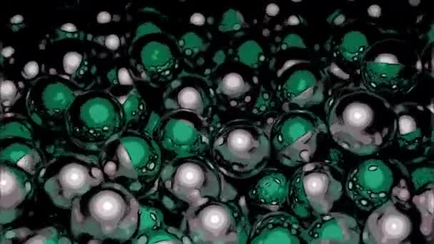 Metal Toplar Akıntıda Hareket Ediyor Tasarım Renkli Metal Toplar Yığının — Stok video