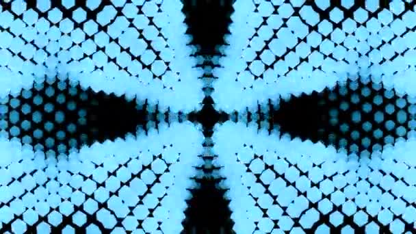 点波运动的抽象模式 几何点在波流变化模式中运动 几何图形变化的万花筒式 — 图库视频影像