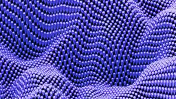 Lila Kugeln Auf Einem Hintergrund Wellenbewegung Design Minimal Wellige Oberfläche — Stockvideo