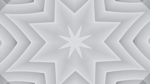 抽象的なグレーが星をあらゆる側面に広げている デザイン 超音波移動モノクロスター — ストック動画