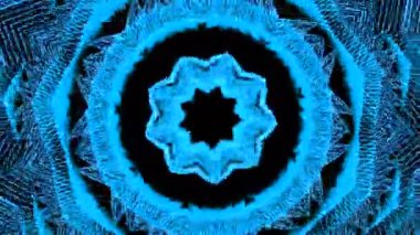 Hareketli yanıp sönen çizgileri olan dairesel siber desen. Tasarım. Yanıp sönen çizgileri olan dairesel hareketler. Siyah arkaplan üzerinde dairesel desenler hareket ederken elektronik çizgiler yanıp sönüyor. 