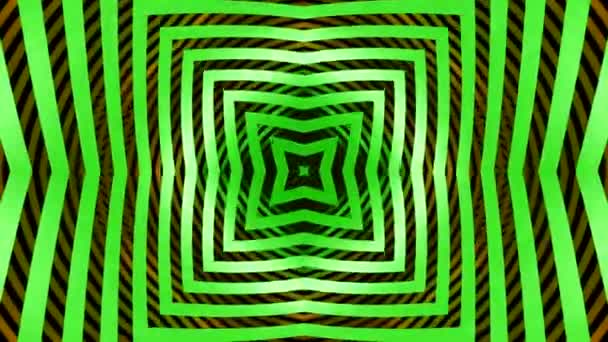 Čtvercový Obrazec Pulzujícími Vlnami Čar Design Pulzující Hypnotický Vzorec Pohyblivými — Stock video