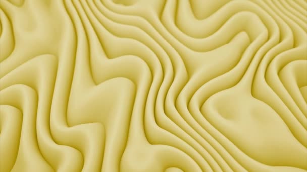 Sarı Sıvı Dalgalı Arka Plan Animasyonu Tasarım Hipnotik Dalgalar Rastgele — Stok video