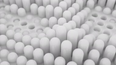 Soyut dinamik animasyon dalgaları renkli sütunların veya blokların hareketli yapısı. Tasarım. Zıplayan figürler