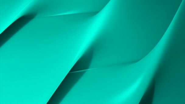 Abstrakte Fließende Grüne Falten Hintergrund Design Bunte Langsam Fließende Textur — Stockvideo