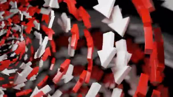 Flechas Voadoras Abstratas Animação Deign Setas Coloridas Criando Efeito Redemoinho — Vídeo de Stock