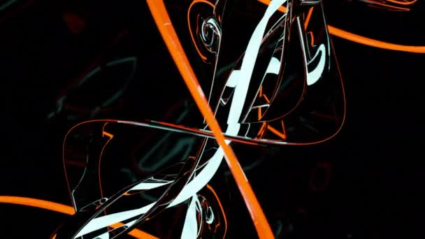 Enerji Iplikleri Siyah Bir Arkaplanda Kıvrılır Tasarım Renkli Dolambaçlı Spiral — Stok video