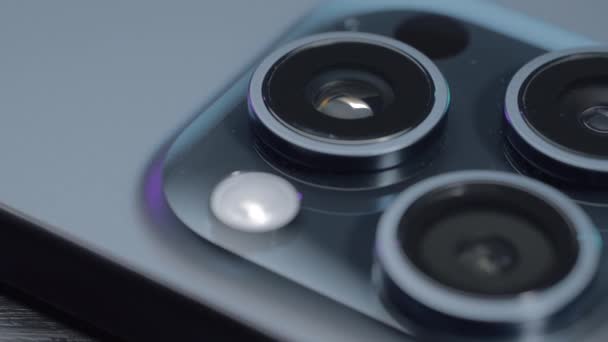 Abd New York Eylül 2023 Iphone Kamerasının Yakın Çekimi Başla — Stok video