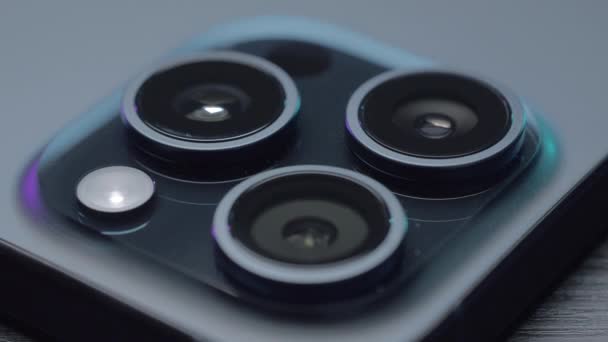 Usa New York Září 2023 Detailní Záběr Nové Iphone Kamery — Stock video
