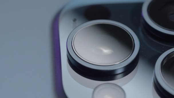 Usa New York September 2023 Close Kamera Iphone Baru Pro — Stok Video
