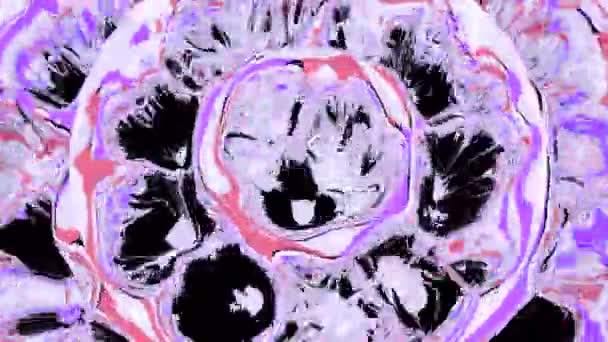 摘要波动性图形背景 粉红迷幻消融液环 — 图库视频影像