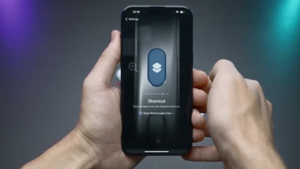 China Beijing September 2023 Iphone Scherm Met Instellingen Actie Geavanceerde — Stockvideo