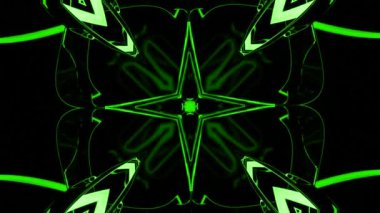 Neon ışıklı figürleri olan güzel soyut bir tünel. Tasarım. Optik yanılsama, bilim kurgu kavramı.