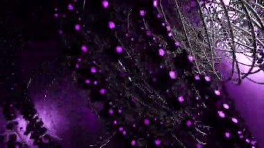 Dönen vahşi teknolojik kasırga. Tasarım. Bükülmüş metal kablolar ve küreler