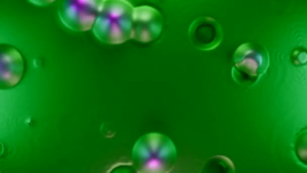 Gotas Lluvia Ácido Verde Abstracto Diseño Coloridas Gotas Caídas Líquido — Vídeo de stock
