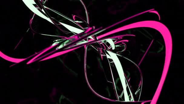 Concept Networking Design Twisted Pink Colorful Spiral Shape Metal Glow — Stock Video