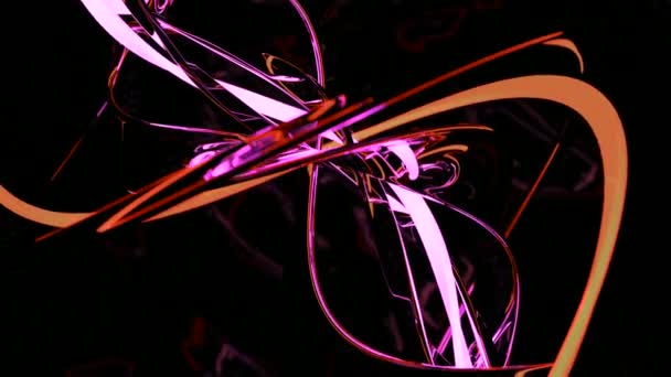 Concepto Networking Diseño Forma Espiral Color Rosa Retorcido Con Brillo — Vídeo de stock