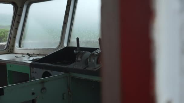 Partes Del Barco Pesquero Abandonado Clip Barco Abandonado Con Partes — Vídeo de stock