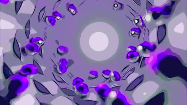 Színes Varázslatos Hipnotikus Folyosó Gyöngyökkel Tervezés Hajlítószalagok Gömbök — Stock videók