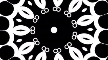 Tek renkli dijital çizgiler ve hareketli figürler. Tasarım. Kaleydoskopik dönüşümler