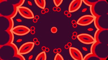 Kırmızı dijital çizgiler ve hareketli figürler. Tasarım. Kaleydoskopik dönüşümler