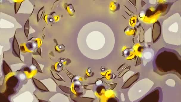 Antecedentes Científicos Com Túnel Tecnológico Desenho Rolando Pequenas Esferas Coloridas — Vídeo de Stock