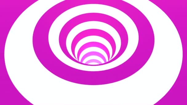 Спіральний Гіпнотичний Вихор Візерунком Зебри Анімація Барвистий Оптичний Тунель Illusion — стокове відео
