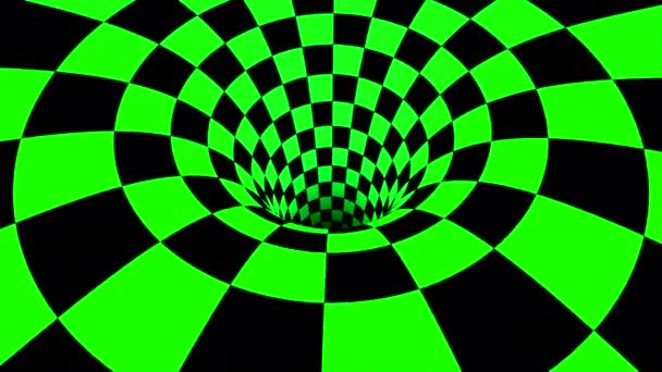Zelené Černé Hypnotické Spirálové Pozadí Animace Kontrastní Optická Iluze — Stock video
