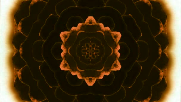 Abstracte Caleidoscoop Achtergrond Animatie Gloeiende Lijnen Creëren Symmetrische Caleidoscoop Structuur — Stockvideo