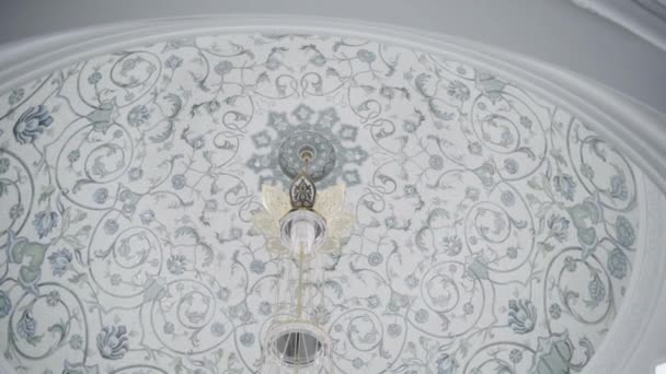 Decorative Ceiling Form Dome Blue Floral Pattern Scene Hanging Small — Stock Video