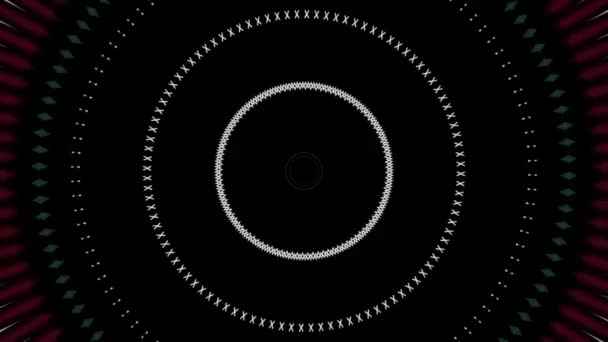 Abstrato Piscando Espalhando Formas Círculo Animação Efeito Mandala Fundo Anéis — Vídeo de Stock