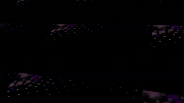 Rozmazané Čtverce Jemně Pohybují Černé Obrazovce Animace Pole Třpytivými Čtvercovými — Stock video