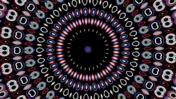 Clignotement Abstrait Formes Cercle Propagation Animation Effet Mandala Anneaux Radiaux — Video