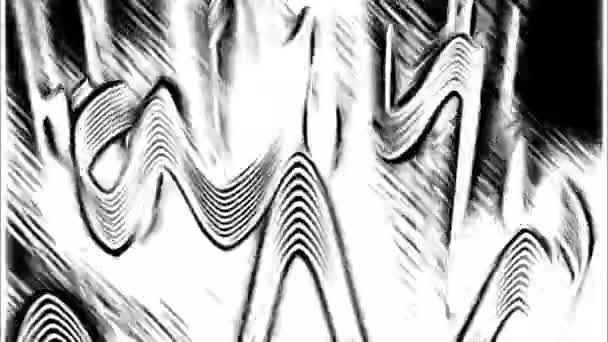 Монохромний Візерунок Хвиль Медіа Чорно Білі Брижі Вигнуті Лінії Які — стокове відео