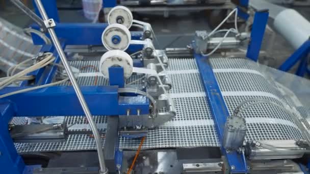 Automated Polymer Mesh Machine Creative Machines Laying Heating Wires Polymer — Stock Video