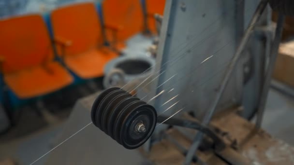 Metal Threads Rotate Industrial Machine Creative Rotating Shafts Metal Thread — Stock Video