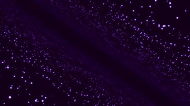 Siyah arkaplanda noktalar olan siber uzaya bir geçit. Animasyon. Siyah arkaplanda parlak noktaları hareket ettiren uzaysal perspektif. Matriste noktalardan oluşan duvarları olan doğrusal portal. 