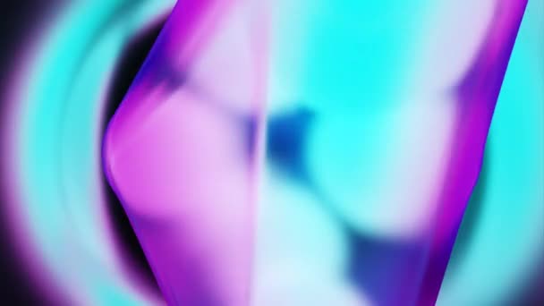 Abstract Blauwe Roterende Bollen Transparant Membraan Ontwerp Neon Chaotisch Zwevende — Stockvideo