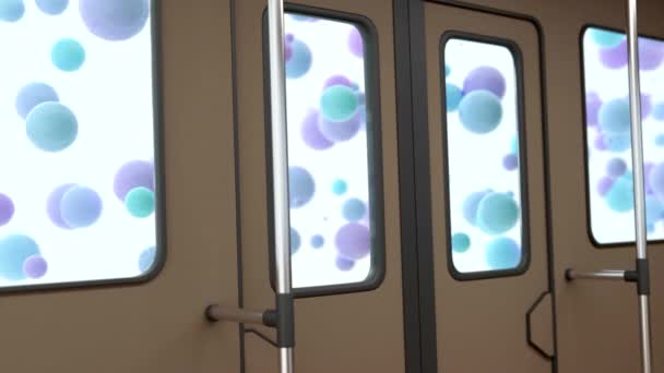 Глядя Абстрактные Пузыри Поднимающиеся Воздухе Через Окна Поезда Дизайн Концепция — стоковое видео